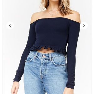 Off the shoulder knit top